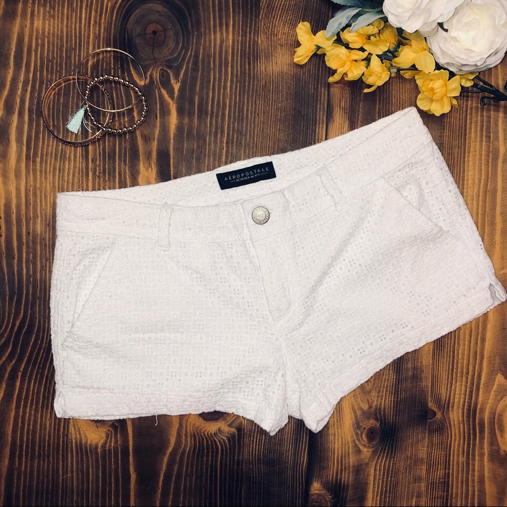 Aeropostale White Corduroy Shorts
